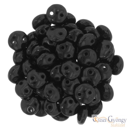 Jet - 30 pc. - 2Holes Lentil Beads 6 mm (23980)