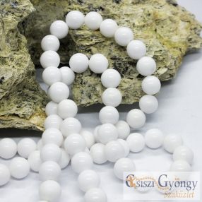 Ásványgyöngy Fehér Jáde, 10 mm, 1 db