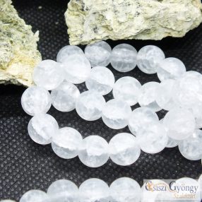   Matt, tört kvarc utánzat (üveg) - 1 db - 8 mm, furat: kb. 1 mm 
