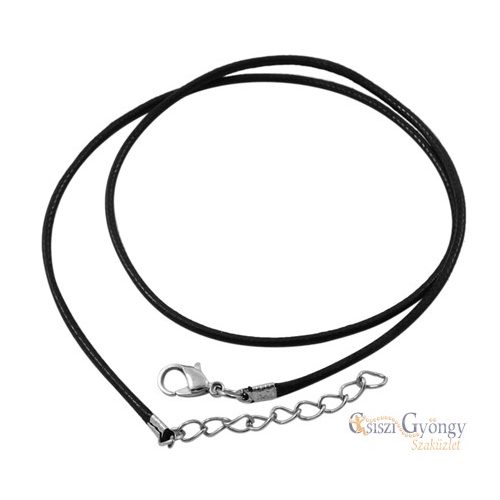 Imitation Leather Cord - 1 pc. - black, about 43 cm long