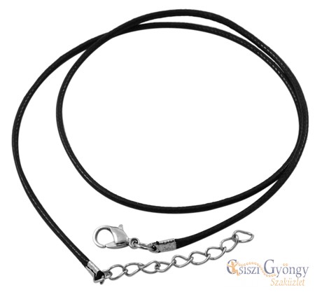 Imitation Leather Cord - 1 pc. - black, about 43 cm long