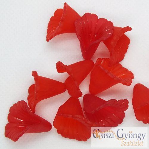 Red Frosted Akrylic Flower Bead - 1 pc. - size: 16 mm