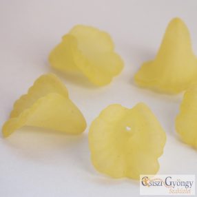 Yellow Frosted Akrylic Flower Bead - 1 pc. - size: 16 mm