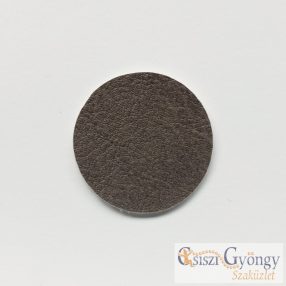 Műbőr korong, kávébarna, 20 mm