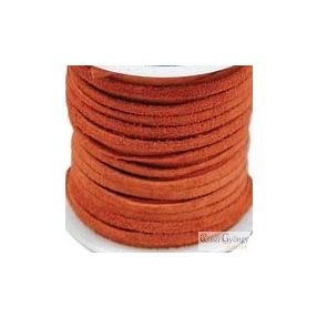   Vörösbarna - 50 centiméter - 3 mm széles, valódi, hasított bőrszál