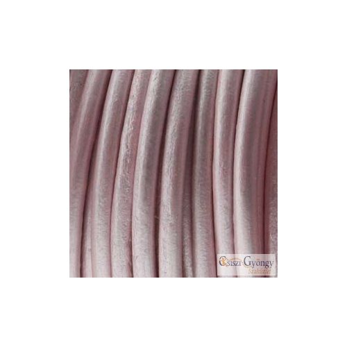 Antik rózsaszín bőrszál - 50 centiméter - 1 mm vastag, kör keresztmetszetű