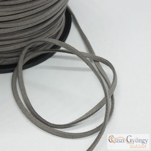 Gray Faux Suede Cords - 1 meter - 3 mm