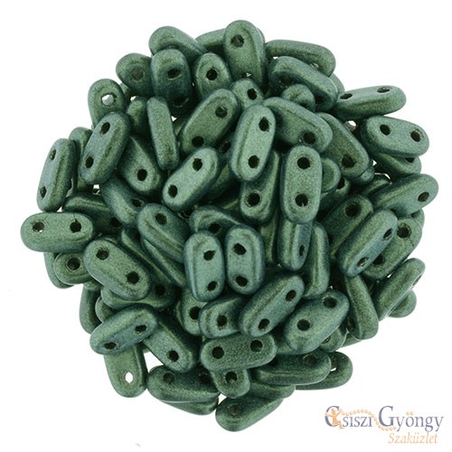 Metallic Suede Lt Green - 30 pc. - Bar Beads 2x6 mm (7905MJT)