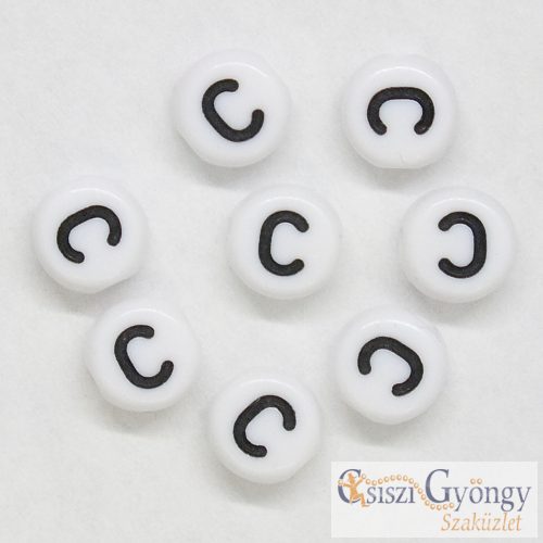 Letter Beads 'C', akrylic, 7x4 mm - 1 pcs.