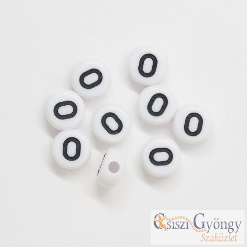 Letter Beads 'O' white, akryl - 1 pcs. 