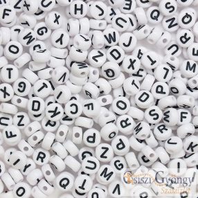 Letter Beads 'P' white, 7 mm - 1 pcs.