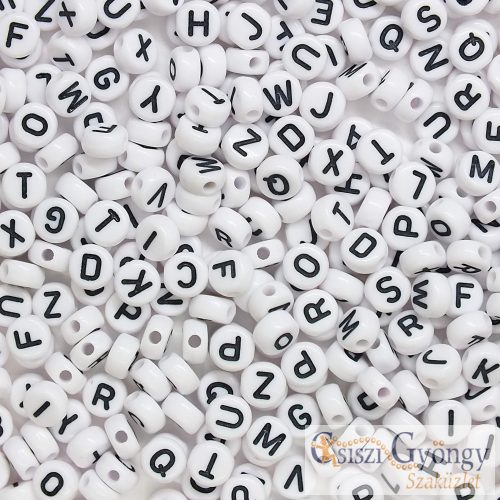 Letter Beads 'Y' white, 7 mm - 1 pcs.