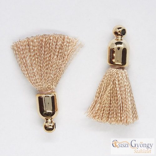 Tassel Taupe - 1 pcs. - size: 25 mm, hole: 1,5 mm