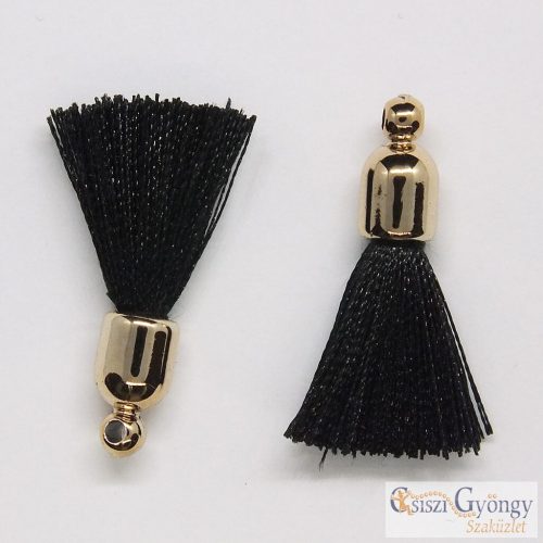 Black Tassel - 1 pcs. - size: 25 mm, hole: 1,5 mm