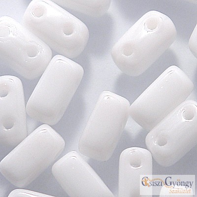 Opaque White - 30 db - Brick gyöngy 6x3 mm (03000)