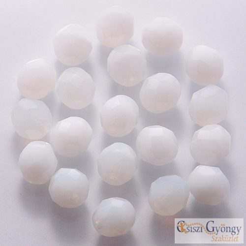 Opaque White - 10 pcs. - 10 mm Fire Polished Beads