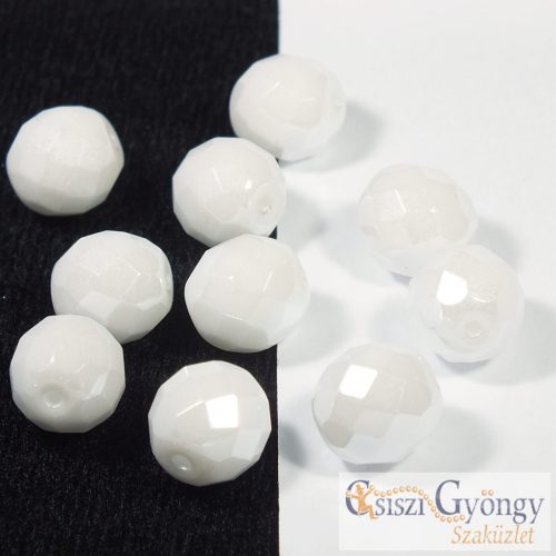 Lüszter Fehér - 10 db - 10 mm csiszolt gyöngy