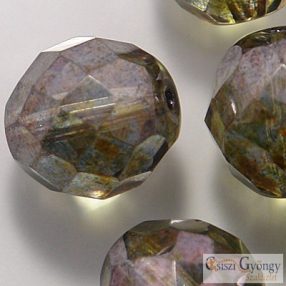   Luster Transparent Green - 4 db - 12 mm csiszolt üveggyöngy (LN00030)