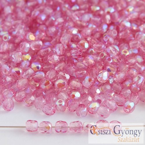 Coated Milky Pink AB - 50 db - csiszolt gyöngy 3 mm (K1704)