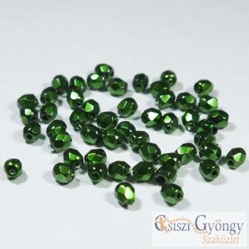 Metallic Emerald - 50 db - 3 mm csiszolt gyöngy