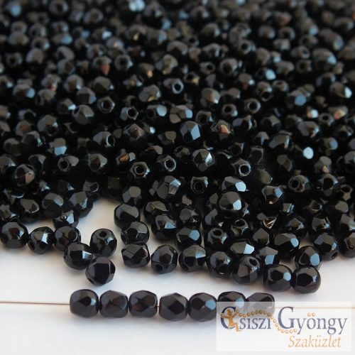 Jet - 50 db - 3 mm csiszolt gyöngy (23980)