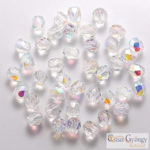 Crystal AB - 50 pc. - Fire-polished Beads 3 mm (X00030)