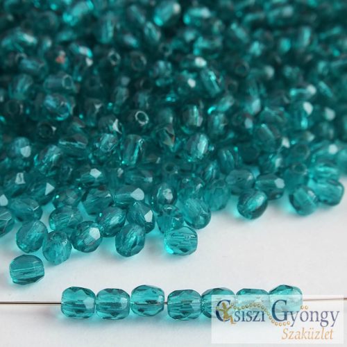 Teal - 50 db - 3 mm csiszolt gyöngy (60230)