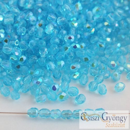 Aquamarine AB - 50 pc. - Fire-polished Beads 3 mm (X60020)