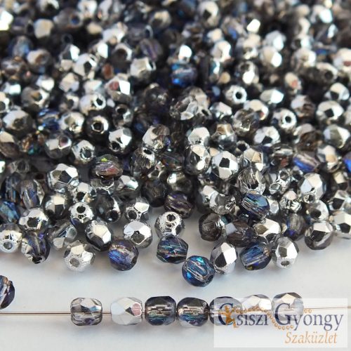 Crystal Heliotrope - 50 db - csiszolt gyöngy 3 mm (H29536)