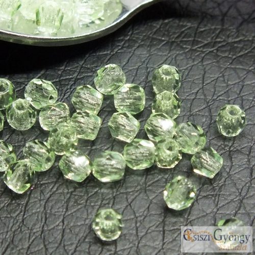 Peridot - 50 db - 3 mm csiszolt gyöngy (50500)
