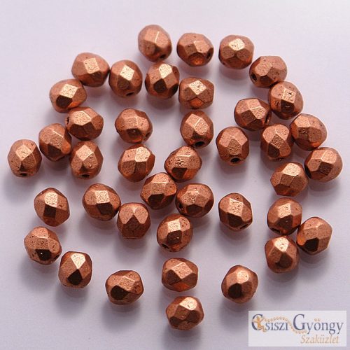 Matte Metallic Copper - 50 db - 3 mm csiszolt gyöngy (K0177JT)
