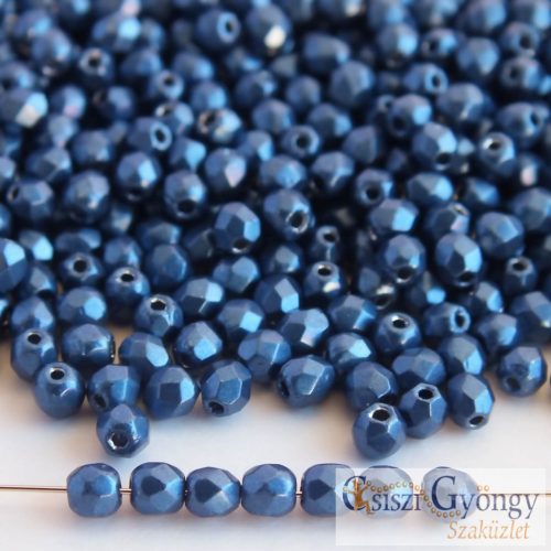 C.T. Sat. Met. Evening Blue - 50 pcs. - 3 mm Fire-polished Beads (07B07)
