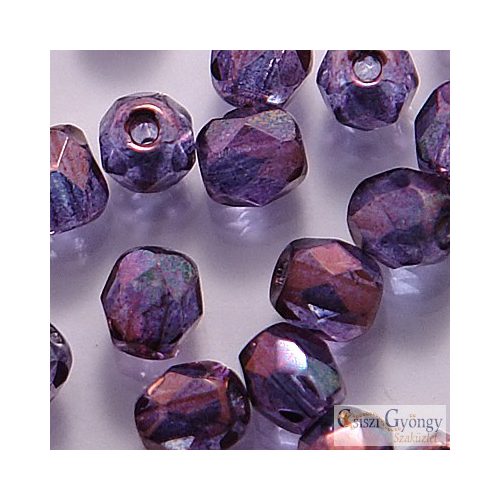 Luster Transparent Amethyst - 50 pcs - 3 mm Fire-polished Beads (LE00030)