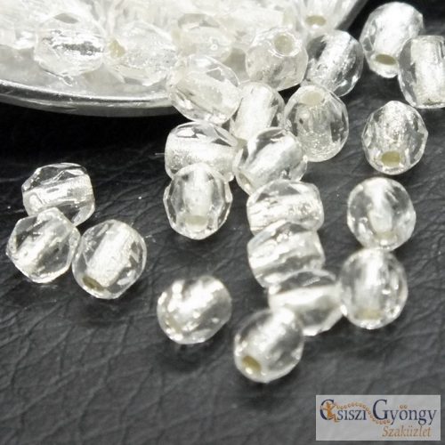 Silver Lined Crystal - 50 pcs. - 3 mm Fire-polished Beads (SL00030)