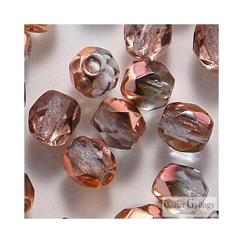 Copper Lined Sapphire - 50 pc. - Fire-polished Beads 3 mm (C30010)