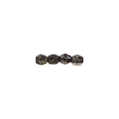 Jet Picasso - 50 pc. - 3 mm Fire-polished Beads (T23980)