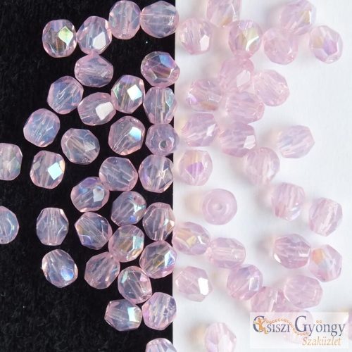 Milky Pink AB - 40 pc. - 4 mm Fire-polished Beads (X71000)