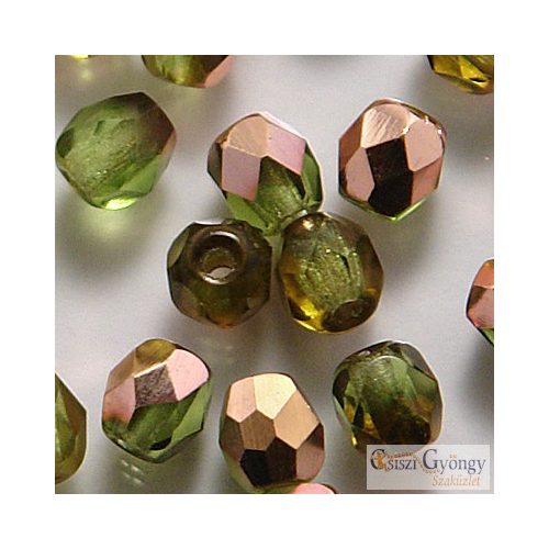 Copper Olivine - 40 pc. - 4 mm fire-polished beads (C50230)