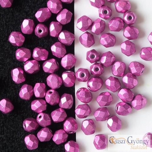 ColorTrends Metallic Pink Yarrow - 40 db - 4 mm csiszolt gyöngy (77062CR)
