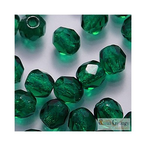 Dark Emerald - 40 db - csiszolt gyöngy 4 mm (50740)