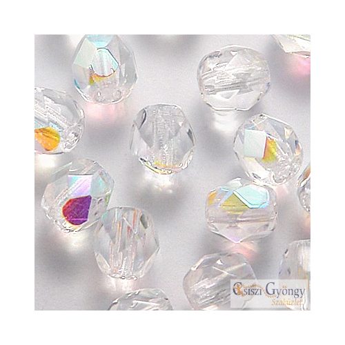 Crystal AB - 40 Stück - 4 mm Glasschliffperlen (X00030)