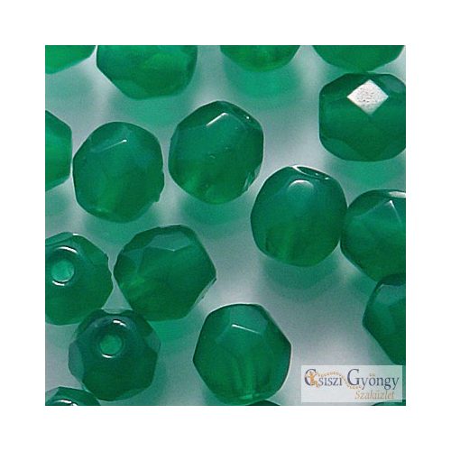 Alabaster Malachite Green - 40 pc. - 4 mm fire-polished beads (52060)