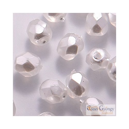 Opaque White Pearl - 40 db - csiszolt gyöngy 4 mm (70402CR)
