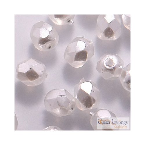 Opaque White Pearl - 40 pc. - Fire-polished Beads 4 mm (70402CR)