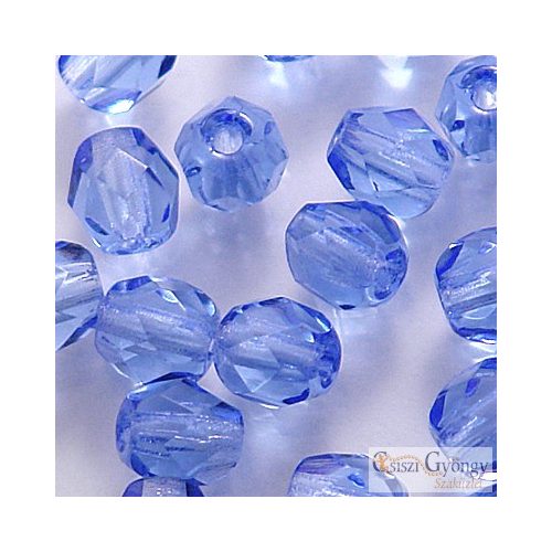 Sapphire - 40 pc. - 4 mm Fire-polished Beads (30030)