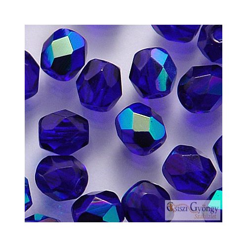 Medium Cobalt AB - 40 pc. - 4 mm Fire-polished Beads (X30080)