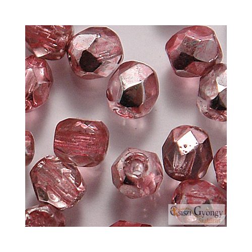 Coated Silver Plum - 40 pc. - 4 mm fire-polished beads (K2703CR)