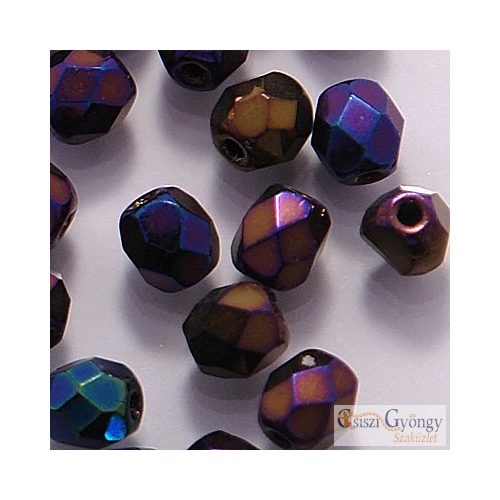 Iris Blue - 40 pc. - 4 mm fire-polished beads (21435JT)