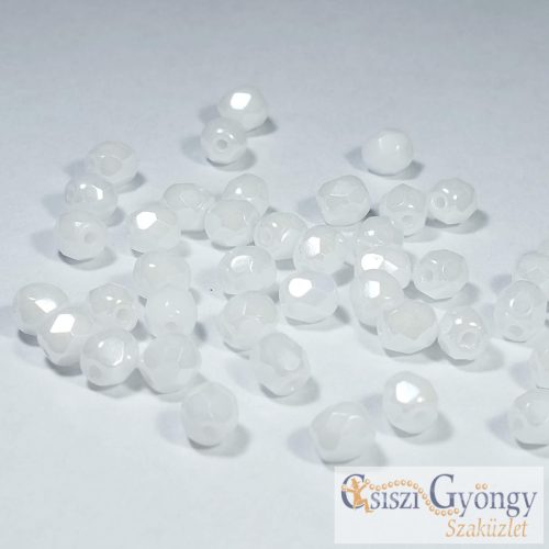 Luster White - 40 db - 4 mm csiszolt gyöngy