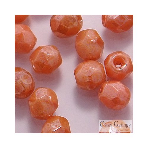 Luster Pink Coral - 40 db - csiszolt gyöngy 4 mm (LO74020)